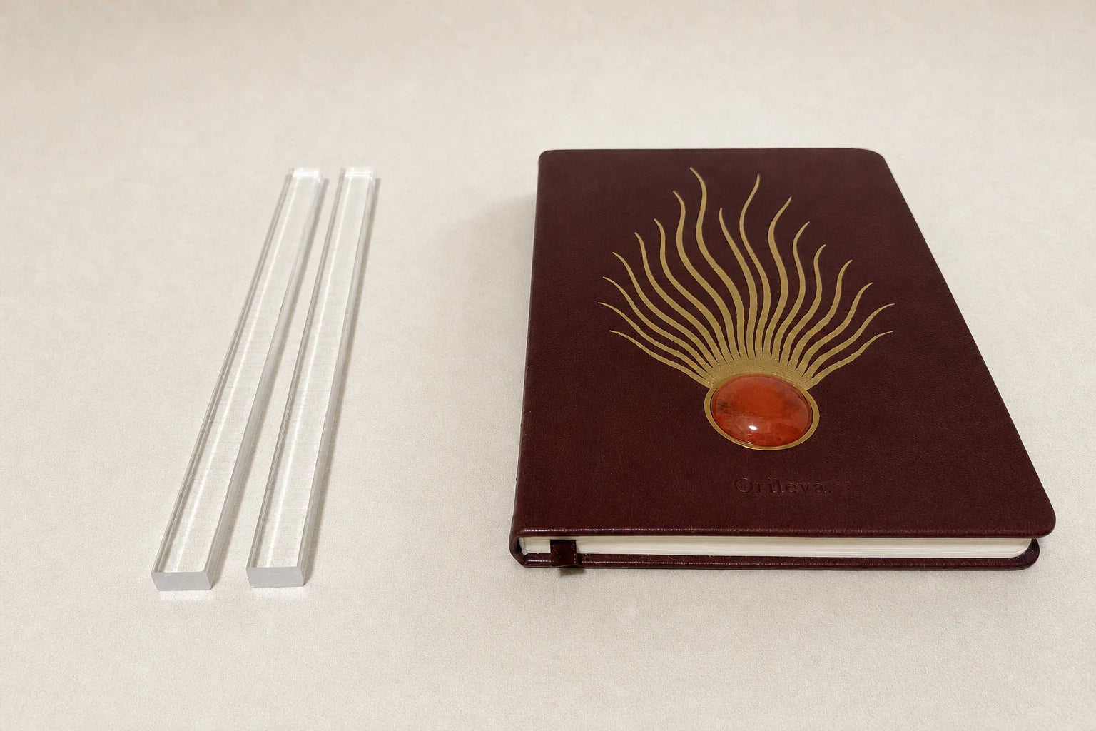 Orileva journal shown with two transparent Writing Supports.