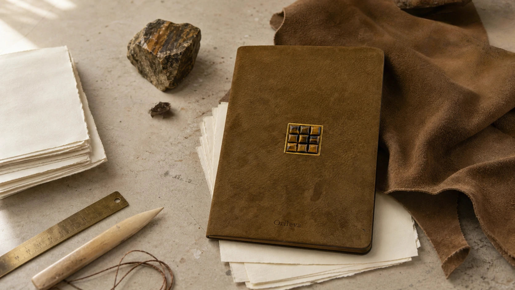 Detail of an Orileva journal and its materials