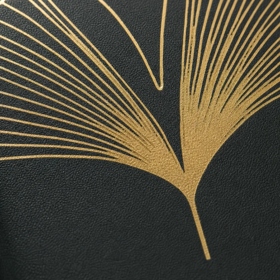 Full-grain leather, natural malachite inlay, and binding on The Verdant Journal